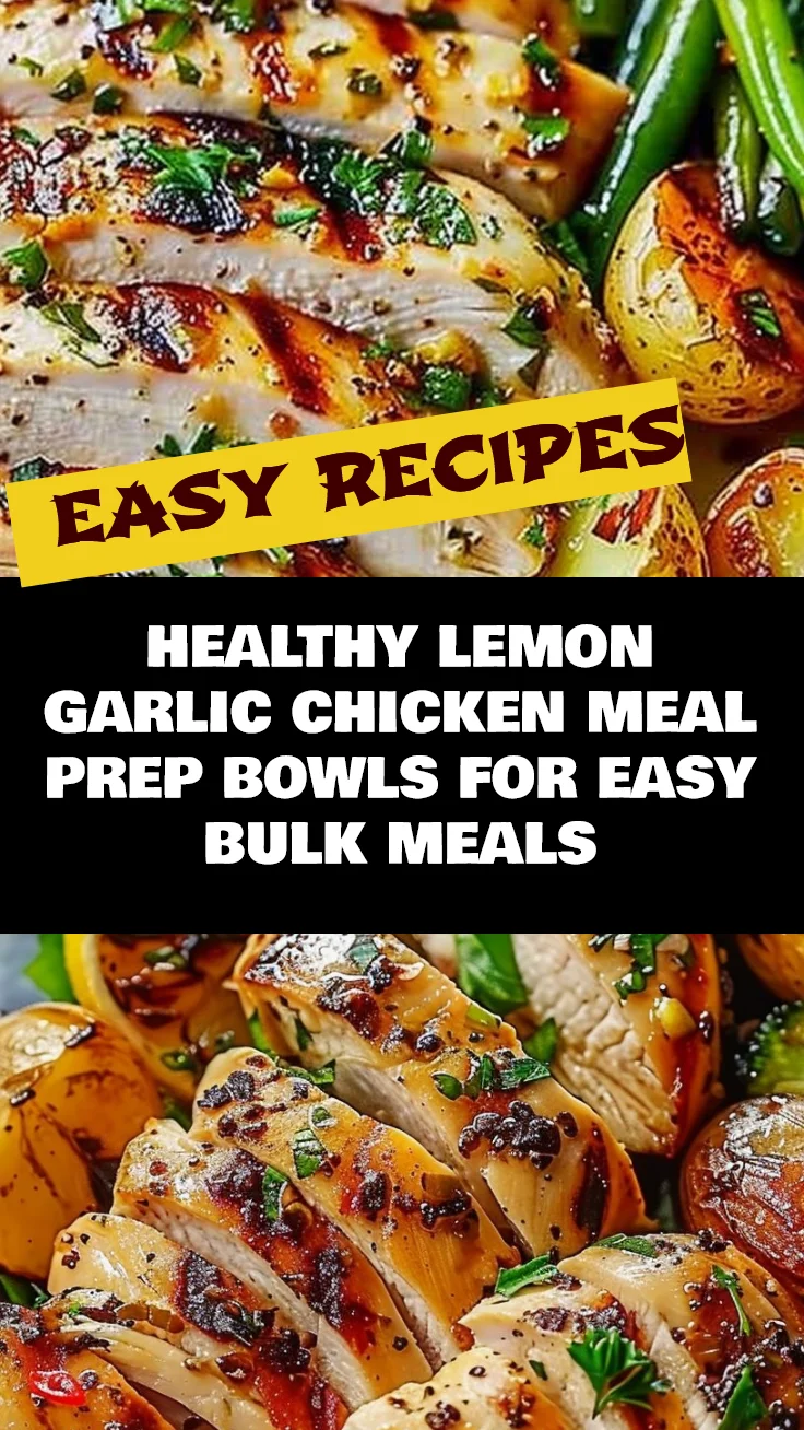Healthy Lemon Garlic Chicken Meal Prep Bowls