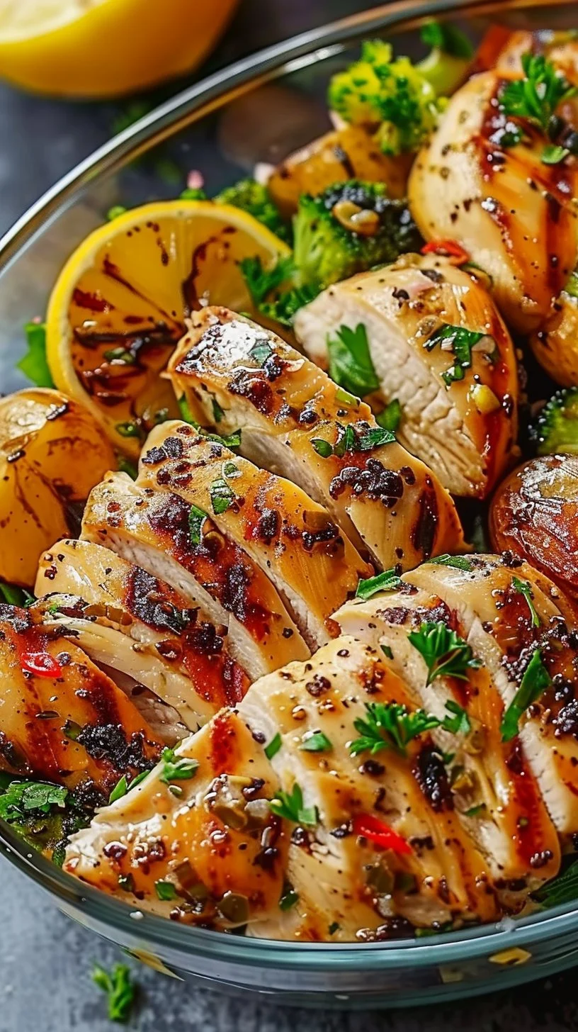 Healthy Lemon Garlic Chicken Meal Prep Bowls