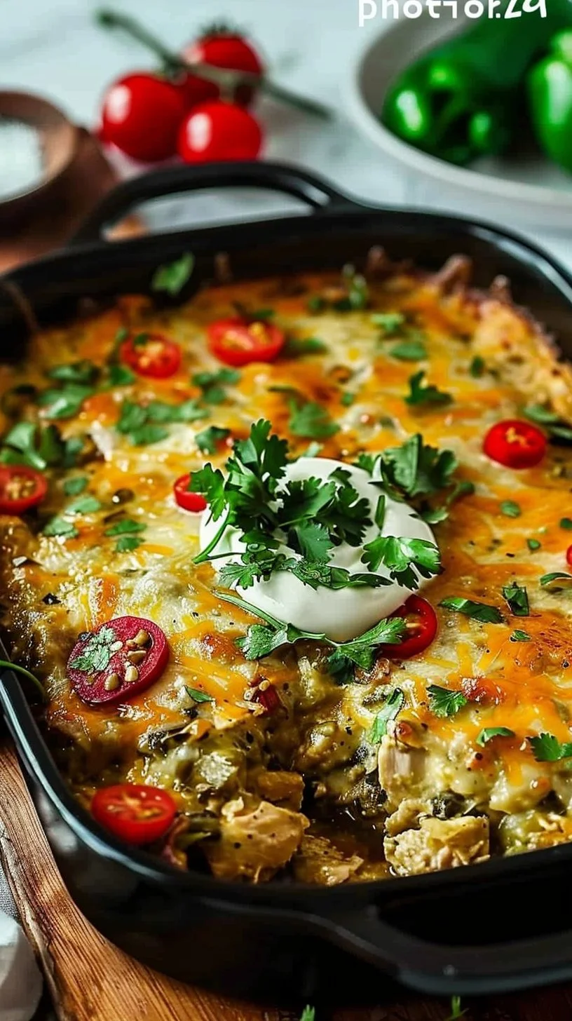 Healthy Salsa Verde Chicken Casserole
