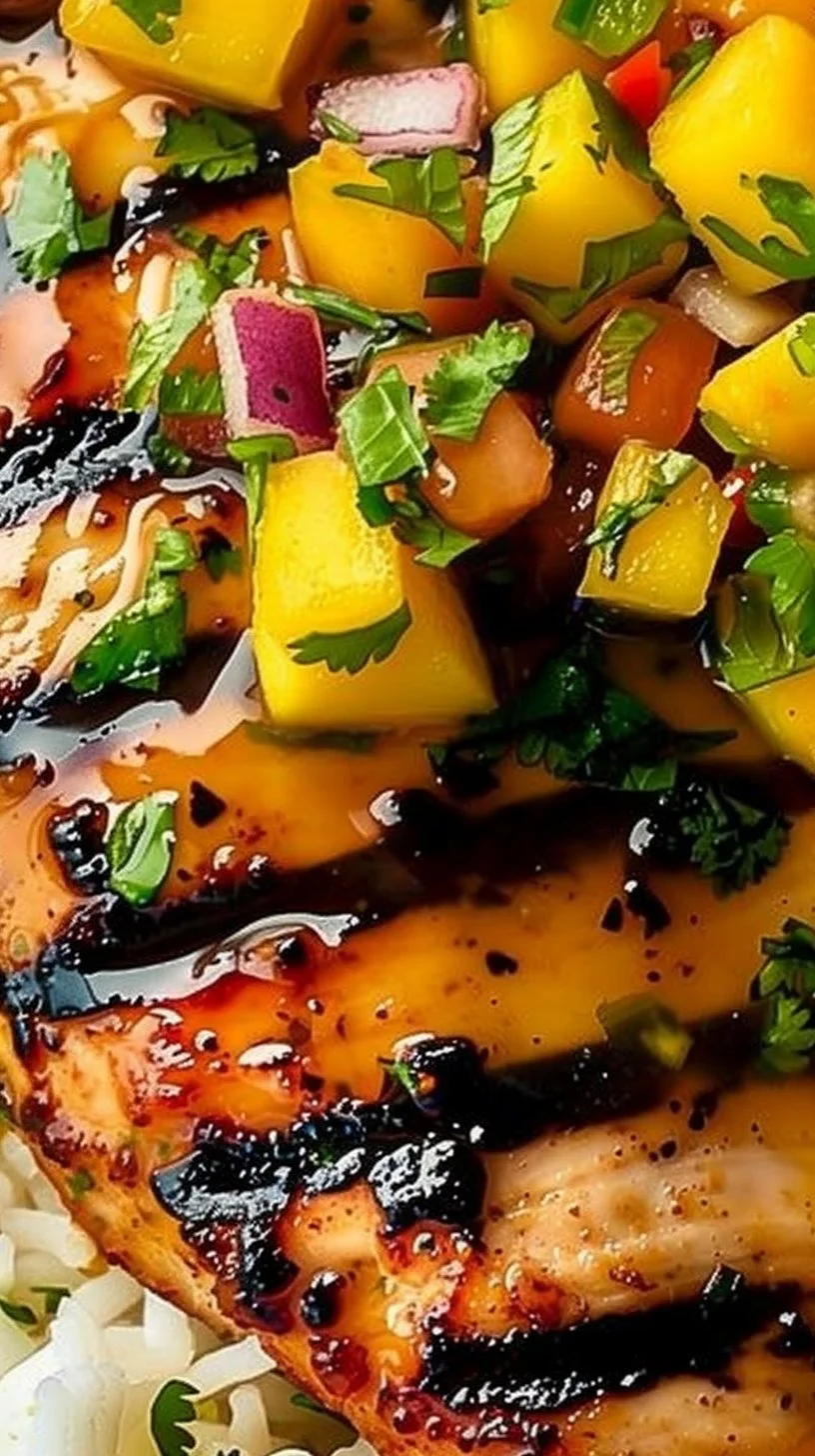 Delicious Honey Lime Chicken served with fresh Mango Salsa