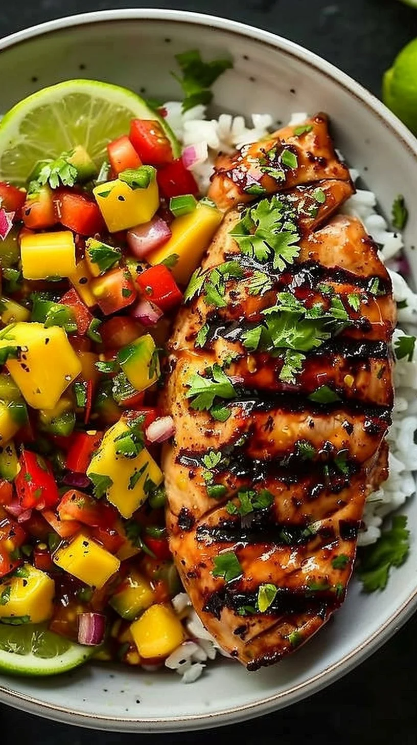 Honey Lime Chicken with Mango Salsa