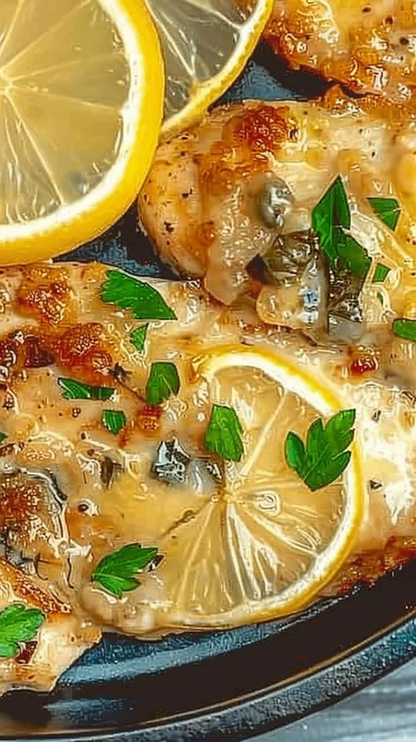 Mediterranean Style Chicken Piccata served with lemon and capers