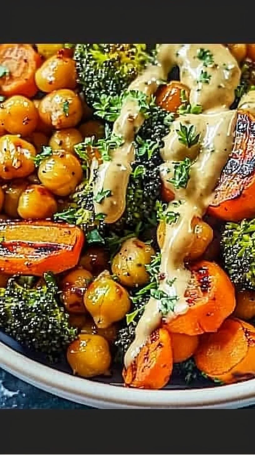 One-pan roasted carrot and chickpea bowl, a nutritious and flavorful meal