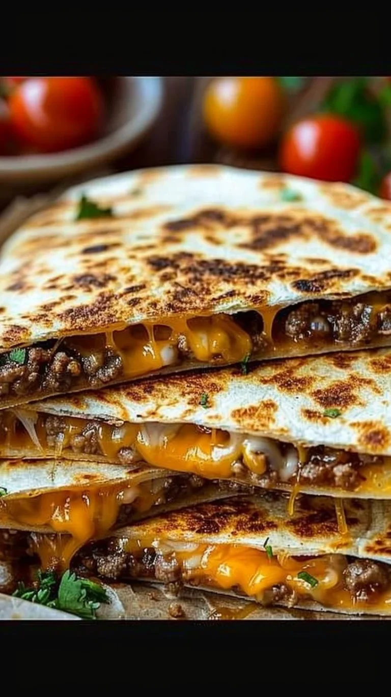 Delicious Smashburger Quesadillas served with fresh ingredients and toppings