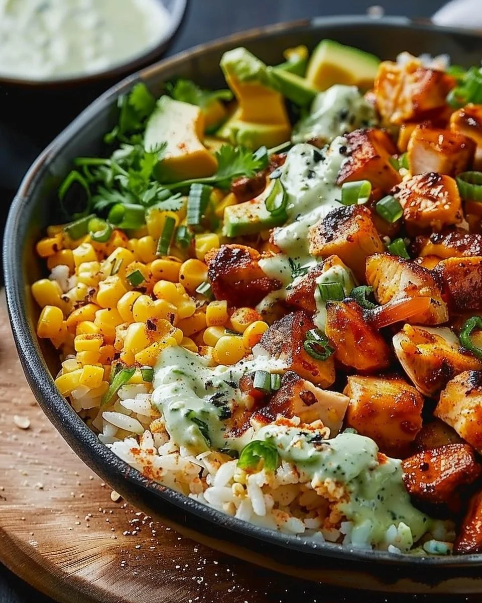 Street Corn Chicken Rice Bowl